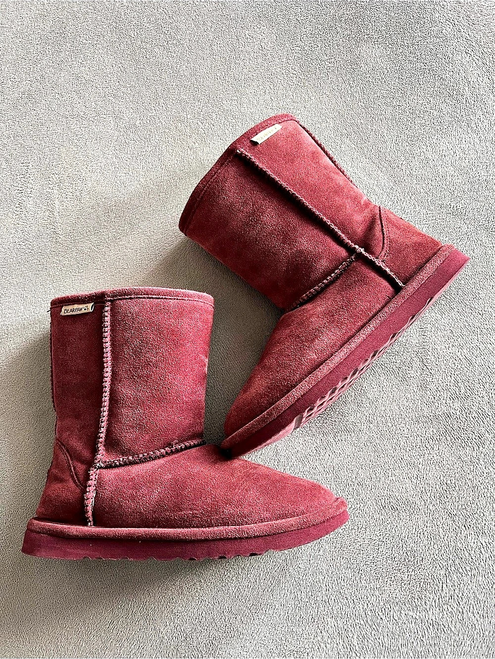 Bearpaw Emma Mid-Calf Winter Boots Burgundy US 7